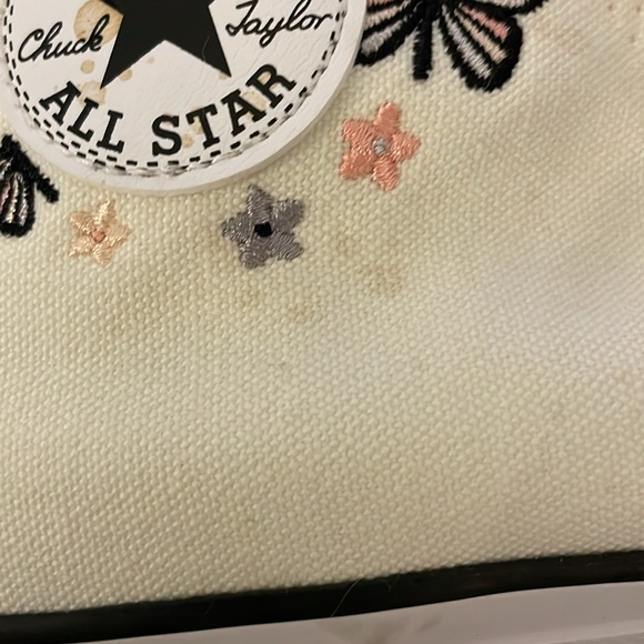 Off White Embroidered Converse All-Stars - Picture 7 of 8